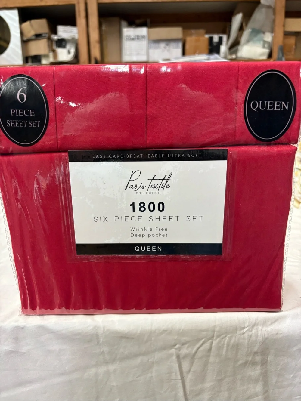 1800 Series Queen Sheet Set - Red Soft deep pocket wrinkle free